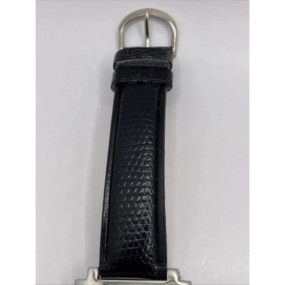 Frondini Women's Quartz Watch Swiss Parts Black Band Silver 31mm- New Battery